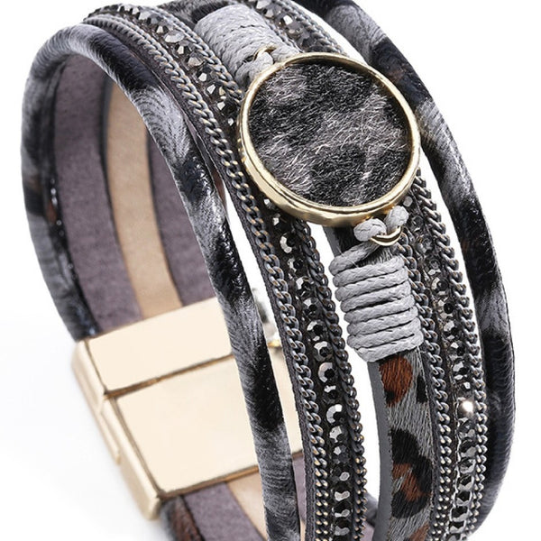 Gretta Muti-strand Leather Cuff Bracelet