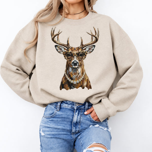 Glam Deer Crewneck Sweatshirts S-XL