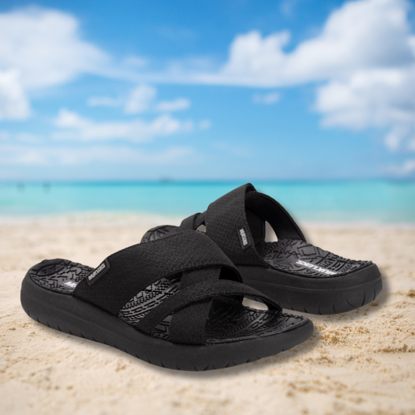 Muk Luks Women's Sassy Cross-Over Sandal In Black