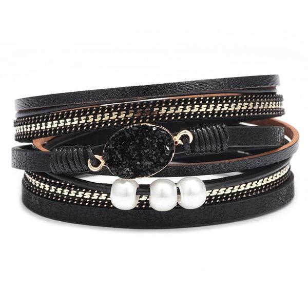 Hattie Muti-strand Leather Cuff Bracelet