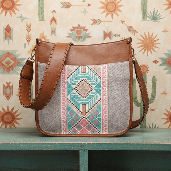 Brown/Mint Chloe Tribal Crossbody