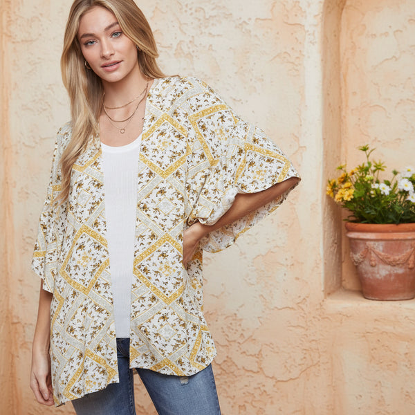 Yellow Patchwork Kimono S-L