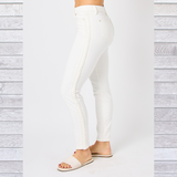 Judy Blue Mid-rise White Braided Detail Relaxed Fit