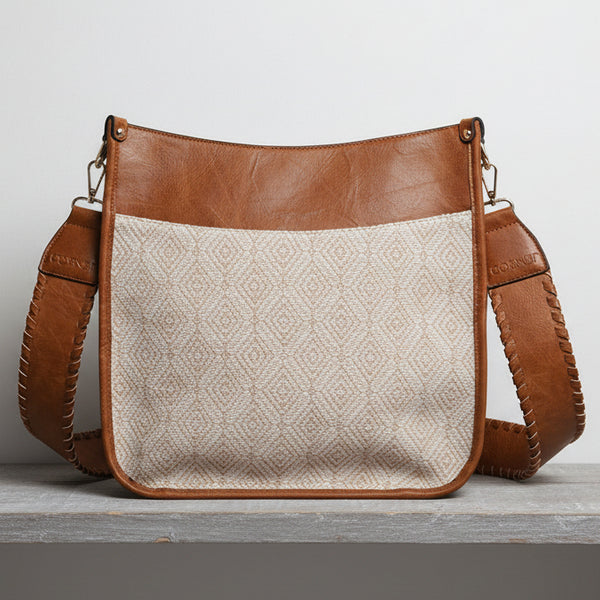 Taupe Chloe Diamond Crossbody Bag