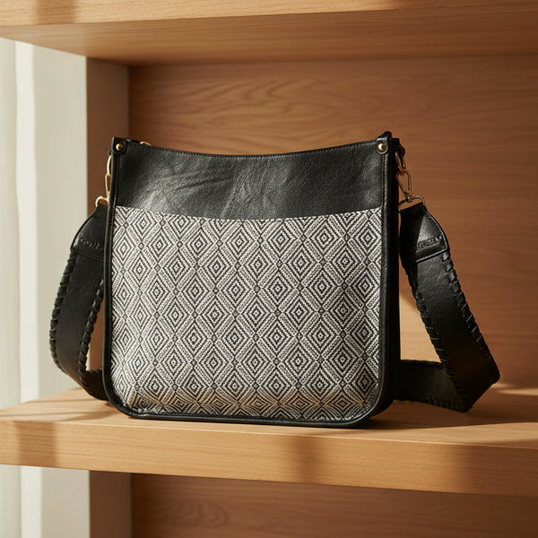 Black Chloe Diamond Crossbody Bag