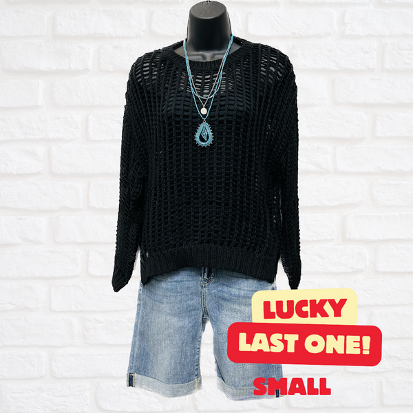 Black Net Sweater S