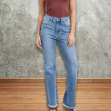 Judy Blue High Waist Bootcut Denim with Fray Hem