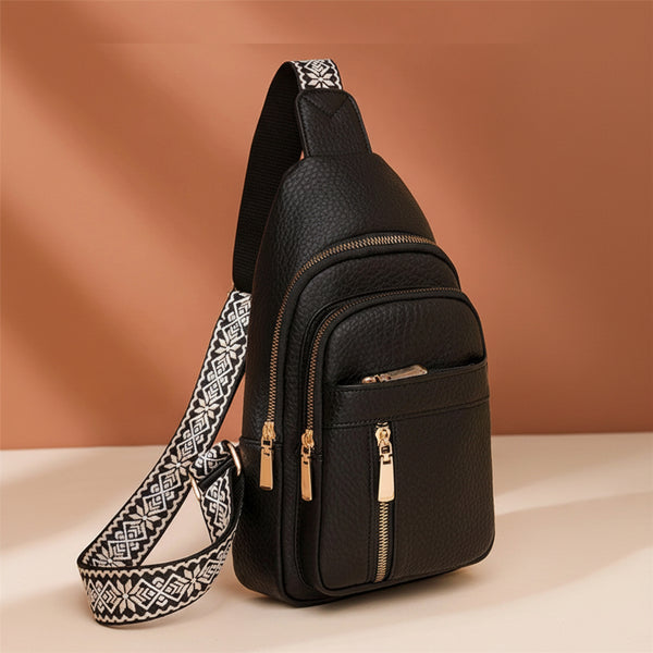 Faux Leather Crossbody Sling Bag