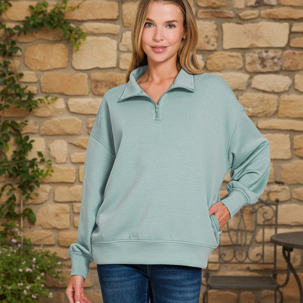 Blue Gray Scuba Quarter-Zip S-3XL