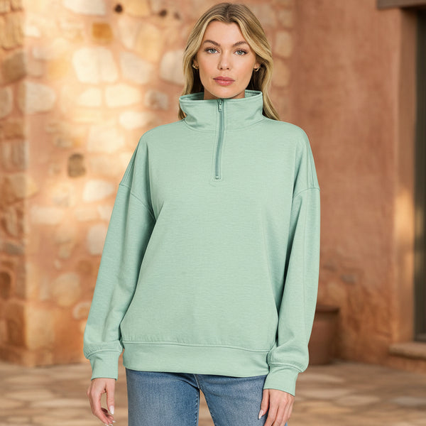 Dusty Green Scuba Quarter-Zip S-3XL