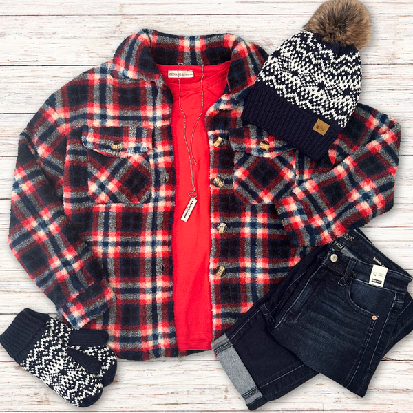 Holly Fuzzy Fleece Shacket S-L