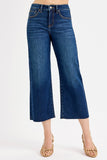 Risen Tummy Control High Rise Crop Wide Jeans