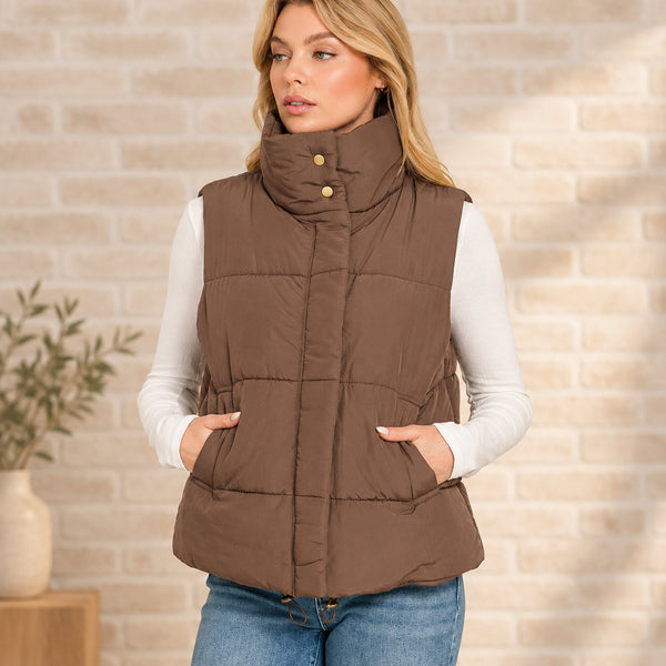 Brown Puffer Vest S-L