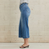 Judy Blue Wide Crop Vintage Embroidery Pockets & Wide Hem