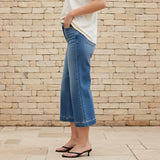 Judy Blue Wide Crop Vintage Embroidery Pockets & Wide Hem