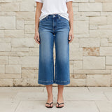Judy Blue Wide Crop Vintage Embroidery Pockets & Wide Hem