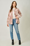 Rose Washed Corduroy Embroidery Jacket
