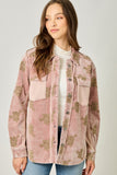 Rose Washed Corduroy Embroidery Jacket