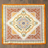 Rust, Beige & Cobalt Boho Square Scarf