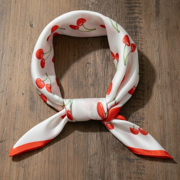 Cherry Print Square Scarf