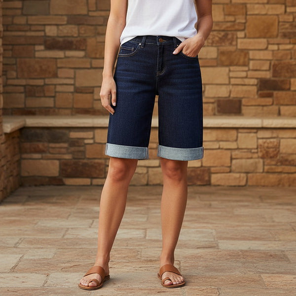 Risen Dark Denim Cuffed Jorts S-3XL