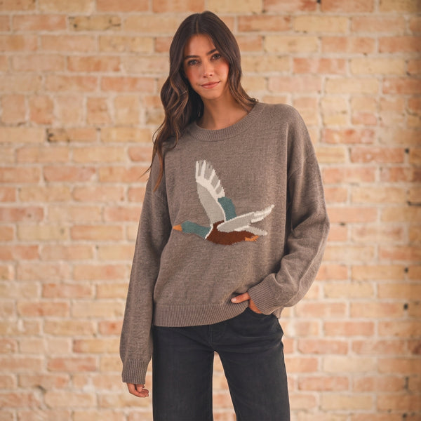 Mocha Mallard Duck Sweater S-XL