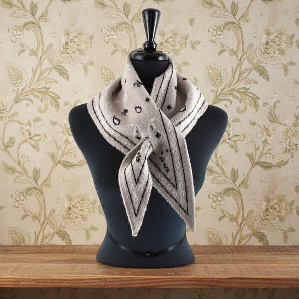 Paisley Bandana Print Sweater-knit Triangle Scarf