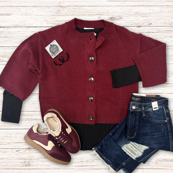 Half Sleeve Button Down Knit Cardigan S-XL