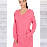 Pink Oversized Pullover Top