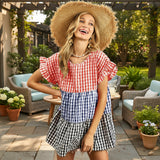 Gingham Block Top S-XL