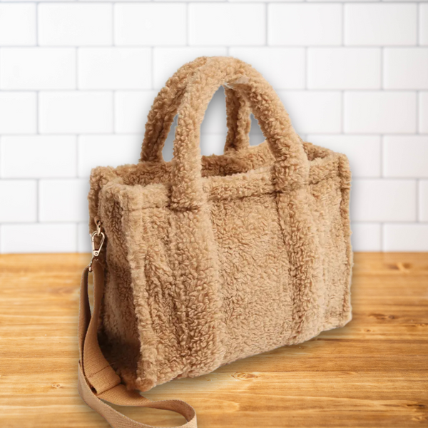 Sherpa Square Mini Tote Bag with Adjustable Strap