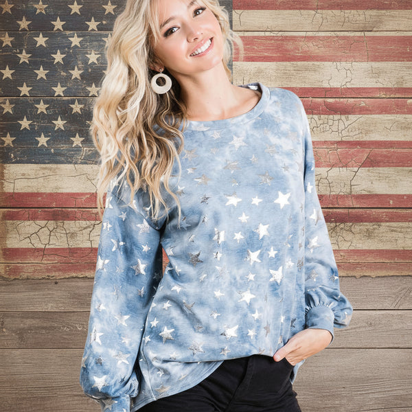 Bleach Washed Solver Star Pullover S-XL