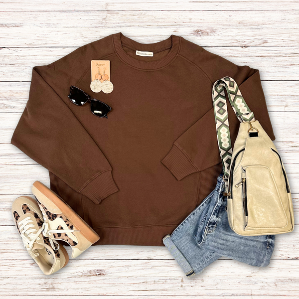 Zenana Brown Pullover 1XL-3XL