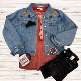 Retro Daisy Denim Jacket S-XL