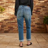 Judy Blue Midrise Cool Denim W/ Cross Back Belt Loops