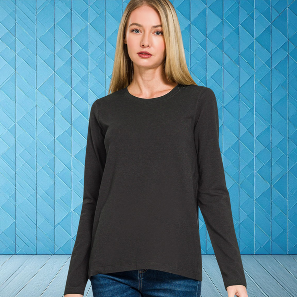 Black Cotton Layering Top S-3XL