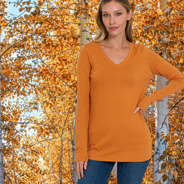 Burnt Orange Long Sleeve Tee S-XL