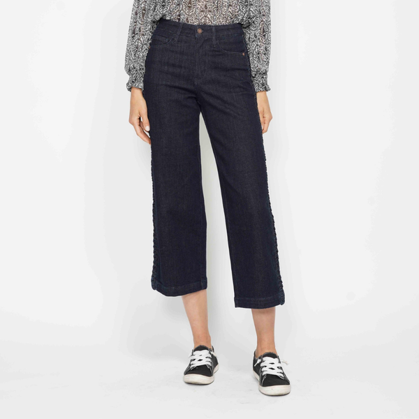 Judy Blue High Waist Side Seam Braid Detail Crop Wide