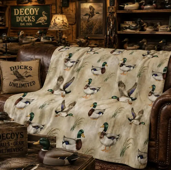Mallard Duck Plush Throw Blanket