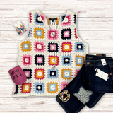 Granny Square Sleeveless Top S-XL