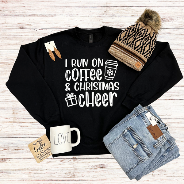 Coffee & Christmas Cheer Crewneck Sweatshirt S-3XL