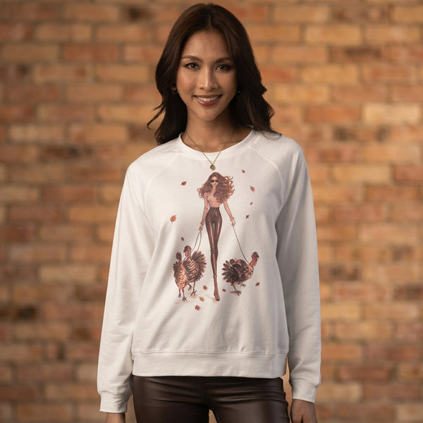 Girl Walking Turkeys Sweatshirt