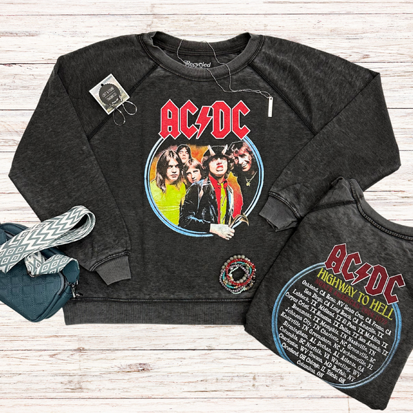 Rock Band Over-sized Burnout Sweatshirt