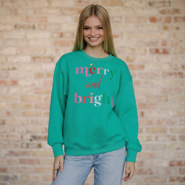 Green Merry & Bright Sweatshirt S-XL