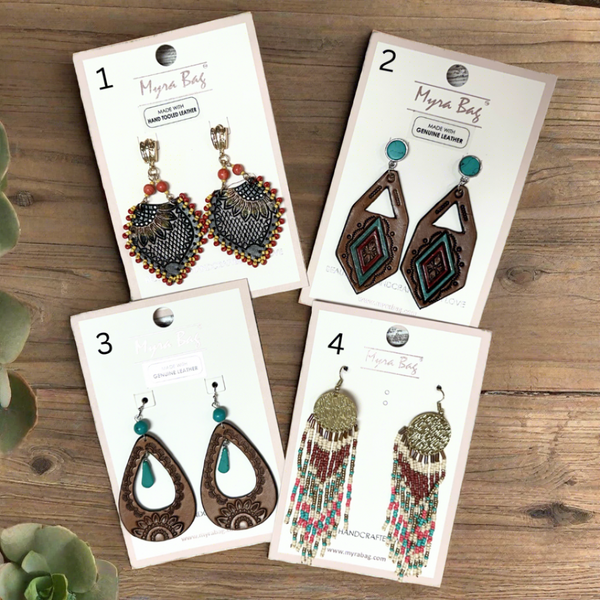 Myra Leather or Beaded Earrings