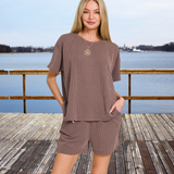 Coco Ribbed Top+Shorts Set S-XL