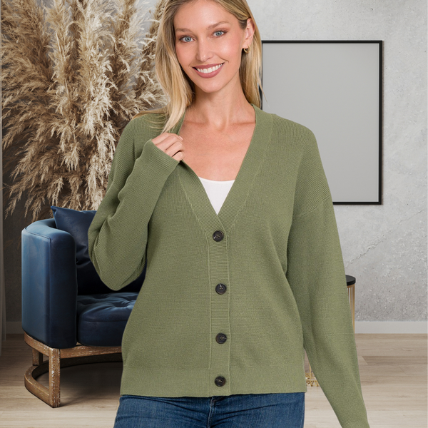 Zenana Olive Cardigan S-XL