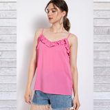 Pink Ruffle Cami Top S-L