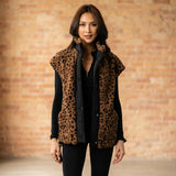 Brown & Black Leopard Fleece Vest