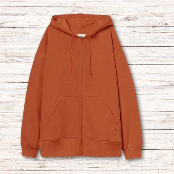 Burnt Orange Full-Zip Hoodie S-XL